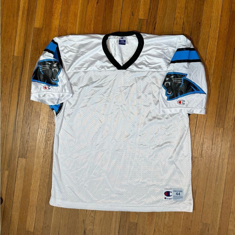 Carolina Panthers Jersey Men Large NFL Football Vintage 90s Champion Blank